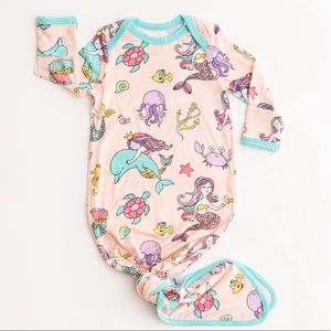 Mermaids Bamboo Viscose Infant Knotted Gown